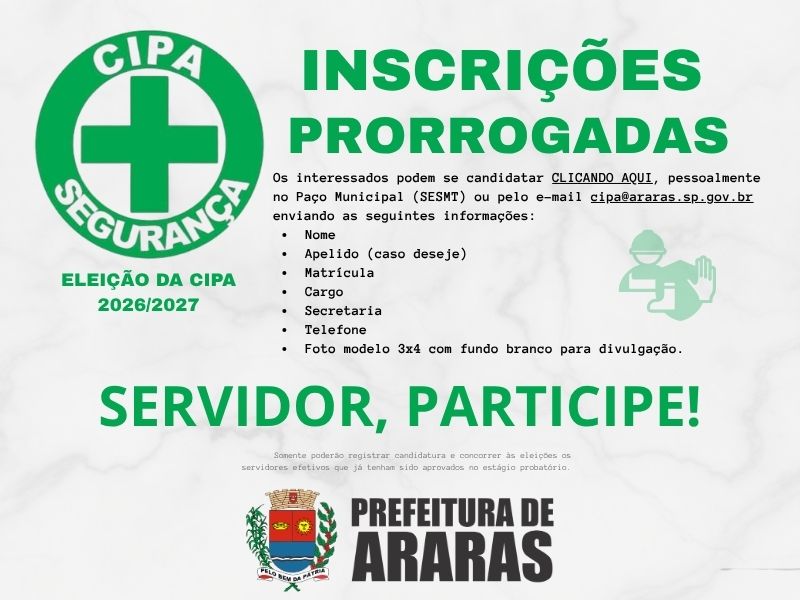 CIPA Inscrições Prorrogadas 2026