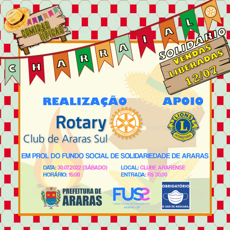 Rotary Club de Araras Sul organiza a 1a. Noite Carré e Picanha